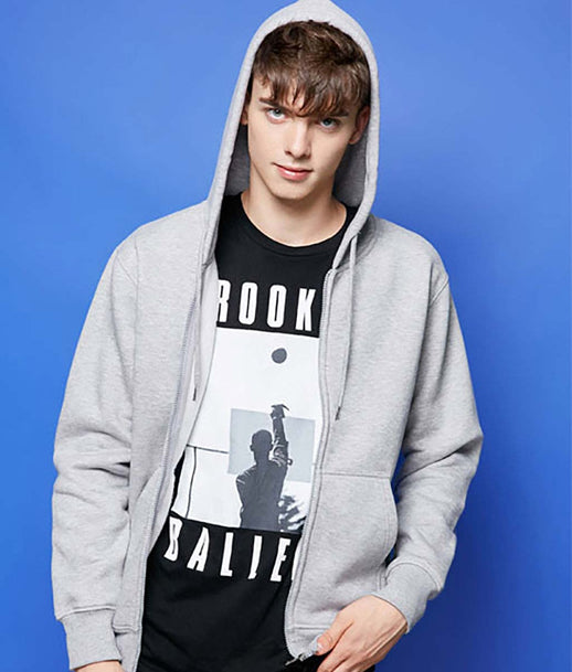 舒適秋冬連帽衛衣拉鏈外套Hoodie印Logos圖案