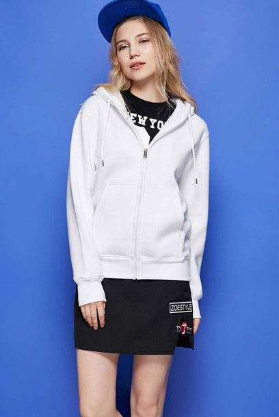 舒適秋冬連帽衛衣拉鏈外套Hoodie印Logos圖案