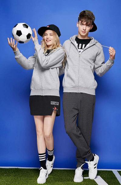 舒適秋冬連帽衛衣拉鏈外套Hoodie印Logos圖案