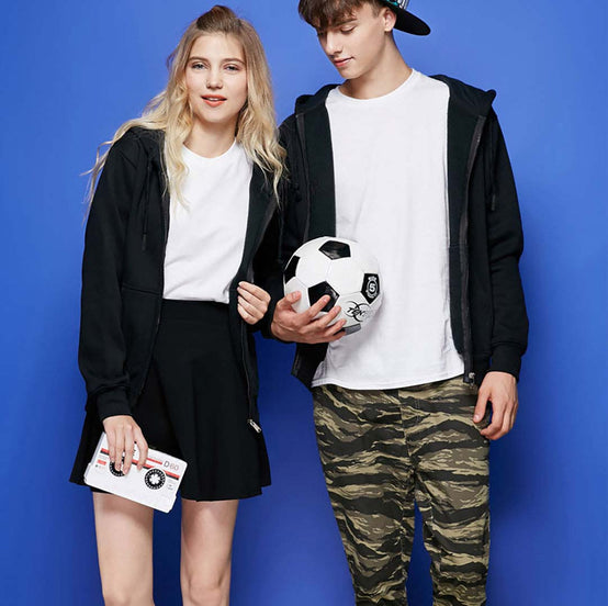 舒適秋冬連帽衛衣拉鏈外套Hoodie印Logos圖案