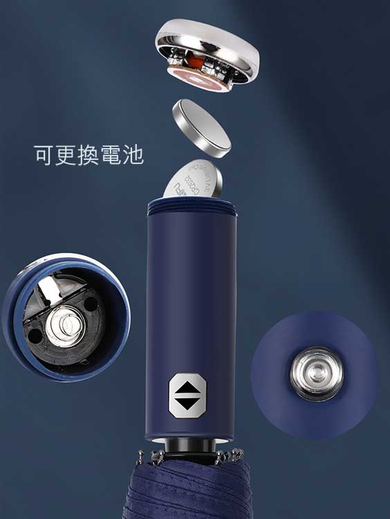 三折10骨抗風手電筒自動傘雨遮印Logo圖案訂制(企業訂制)