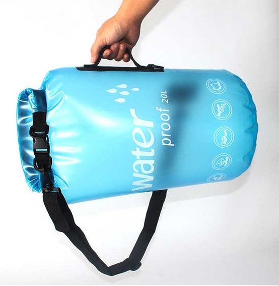 磨砂透明款戶外單肩防水桶袋印logo圖案訂制 (企業定制)