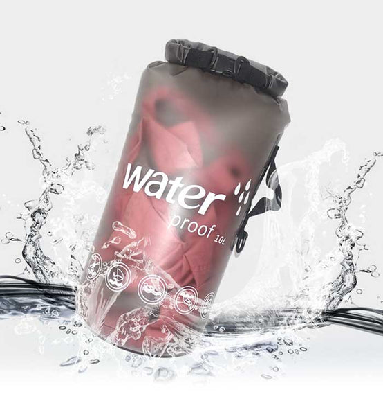 磨砂透明款戶外單肩防水桶袋印logo圖案訂制 (企業定制)