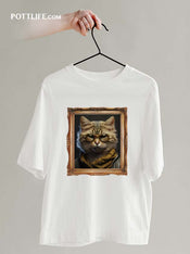 寵物潮流文化本地設計寵物圖案古典貓藝術T恤(現貨發售) - Pottlife