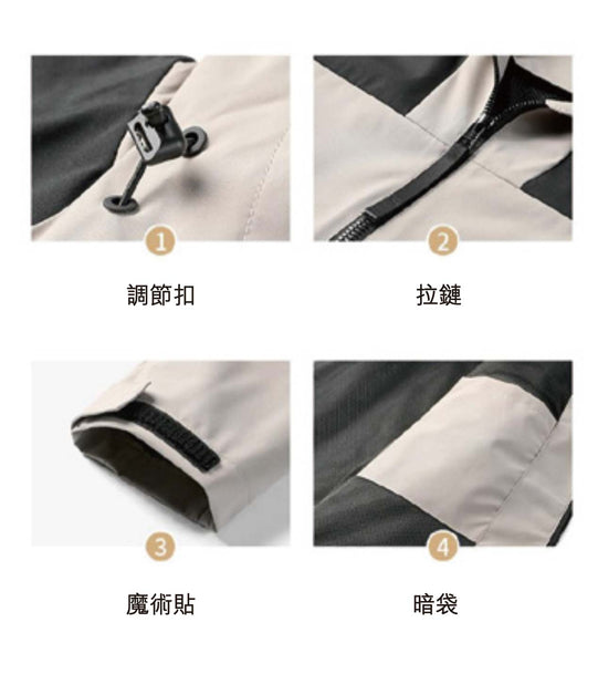 保暖透氣秋冬Outdoor風衣外套印Logos圖案-精美細節