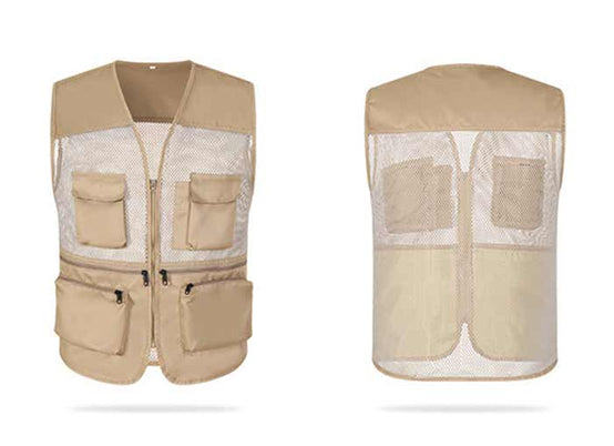 夏季多口袋義工保安團體網紋背心印logo圖案訂制 (企業訂制)