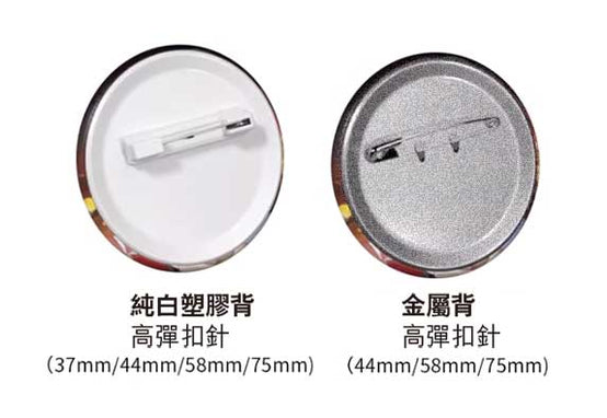 馬口鐵徽章背面