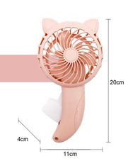 手動按壓便攜式貓耳款小風扇不需電池訂制印logo圖案(企業訂制) - Pottlife