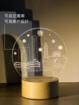 創意發光亞克力LED小夜燈印Logo圖案 (企業訂制) - Pottlife