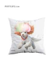 寵物圖案本地設計文化現貨貴婦狗Poodle系列舒適毛絨綢緞抱枕 (現貨發售) - Pottlife