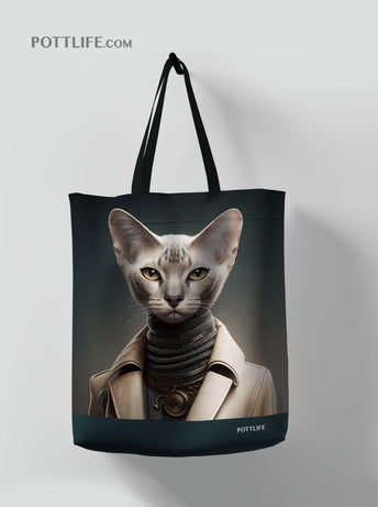 寵物圖案本地設計文化現貨Fashion Cat潮流貓舒適斜紋綿布袋 (現貨發售) - Pottlife