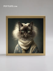寵物潮流文化本地設計文化現貨Fashion Cat潮流貓系列油畫 | 油畫布加錶外框 (現貨) - Pottlife