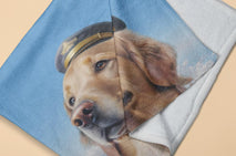 寵物潮流文化本地設計寵物圖案毛毯現貨衝上雲霄金毛尋回犬系列: 寵物絨毛毯(春天/冷氣被，現貨發售) - Pottlife