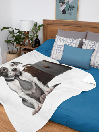 寵物潮流文化本地設計寵物圖案毛毯現貨 我不想上班(狗狗)系列: 寵物絨毛毯(春天/冷氣被，現貨發售) - Pottlife