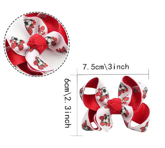 足球款3寸世界盃髮圈蝴蝶結頭飾印logo圖案訂制 (企業訂制)