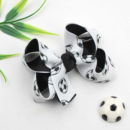 足球款3寸世界盃髮圈蝴蝶結頭飾印logo圖案訂制 (企業訂制)