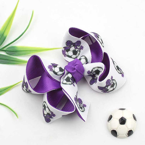 足球款3寸世界盃髮圈蝴蝶結頭飾印logo圖案訂制 (企業訂制)