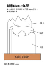 創意木底座Diecut插卡年曆月曆印刷Logo圖案 (企業定制)