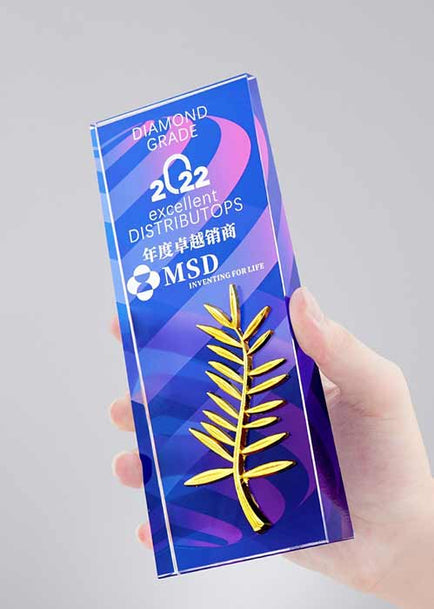 創意鑽石金屬翅膀水晶獎座印Logo圖案訂制 (企業禮品)