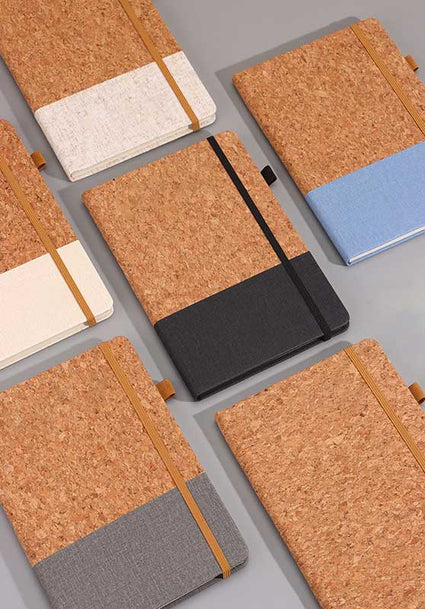 週年紀念環保軟木併布A5筆記本簽名筆禮品套裝印刷Logo圖案 (企業定制)