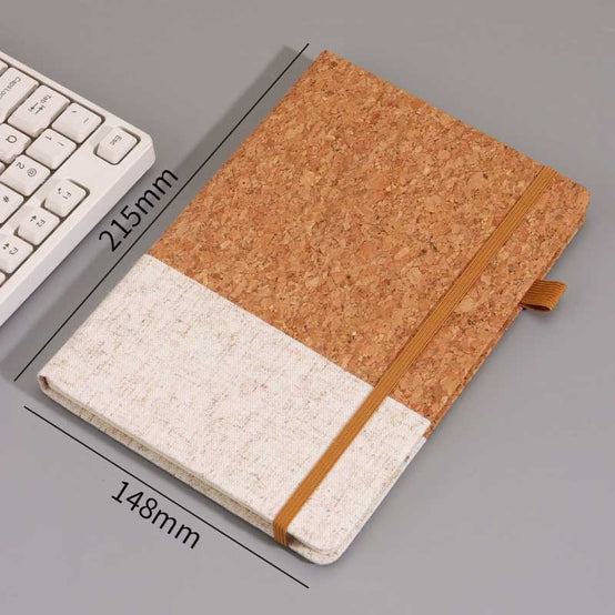 週年紀念環保軟木併布A5筆記本簽名筆禮品套裝印刷Logo圖案 (企業定制)