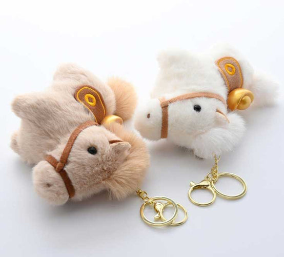 新年吉祥物毛絨小馬匙扣印刷Logo圖案 (企業定制)