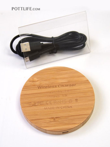 環保竹木無線充電器含usb線