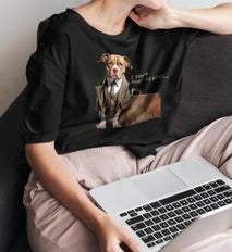 寵物潮流文化本地設計寵物圖案我不想上班狗藝術T恤(現貨發售)