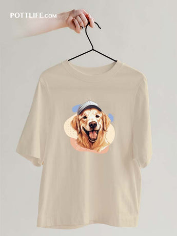 寵物潮流文化本地設計金毛尋回犬藝術T恤(現貨發售) - Pottlife