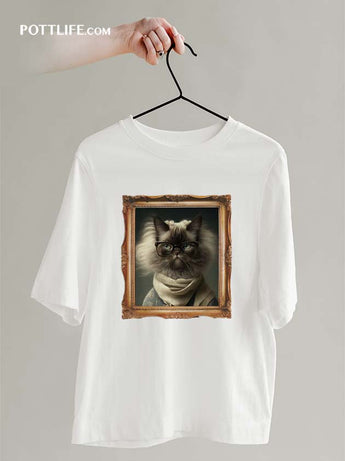寵物潮流文化本地設計寵物圖案古典貓藝術T恤(現貨發售)