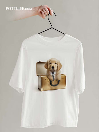 寵物潮流文化本地設計寵物圖案我不想上班狗藝術T恤(現貨發售) - Pottlife