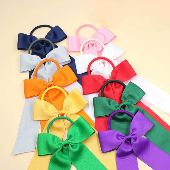 學生表演純色髮圈蝴蝶結頭飾印logo圖案訂制 (企業訂制)