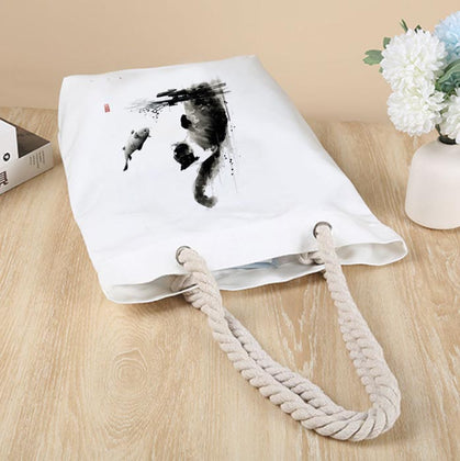 棉繩手提帆布袋Totebag印logo圖案印刷公司禮品 (企業定制)