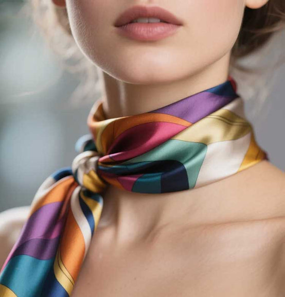 輕盈高貴仿真絲雪紡數碼印花絲巾印logo圖案訂制 (企業訂制)