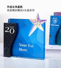 尊貴大理石水晶獎座印Logo圖案訂制 (企業禮品)