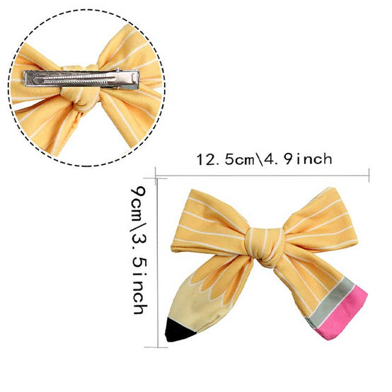 鉛筆款學生表演髮圈蝴蝶結頭飾印logo圖案訂制 (企業訂制)