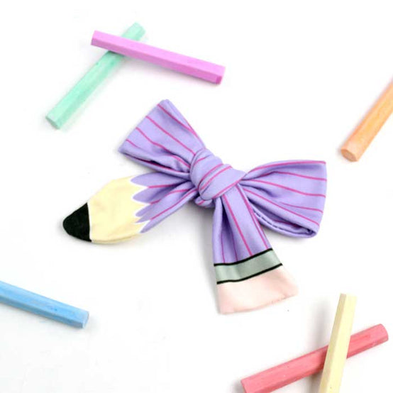 鉛筆款學生表演髮圈蝴蝶結頭飾印logo圖案訂制 (企業訂制)