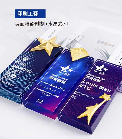 黑胡桃木五角星獎牌印Logo圖案訂制 (企業禮品)