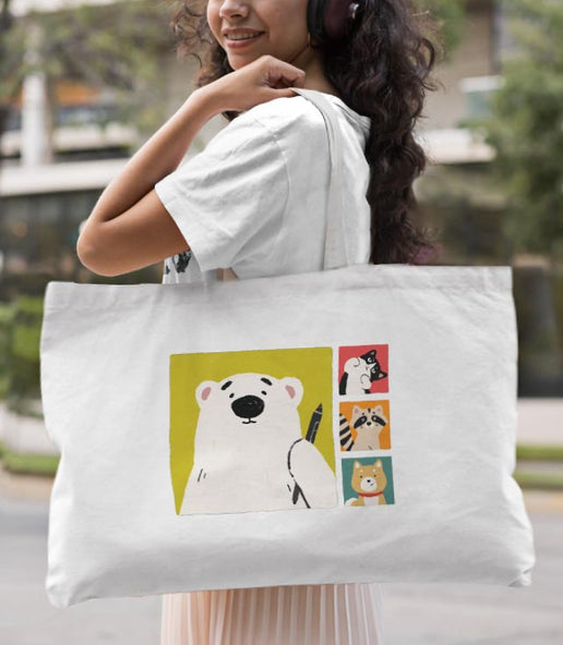 公司企業禮品紀念品訂制大形帆布袋Totebag印logo圖案 (企業定制)