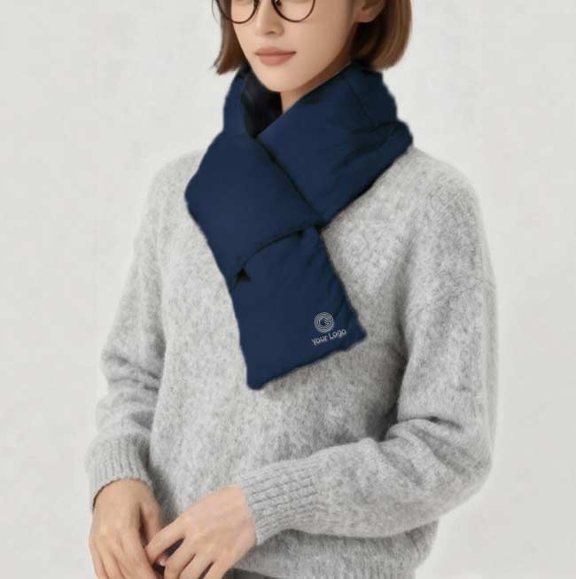 輕盈保暖時尚冬季羽絨圍巾普通版印logo圖案訂制 (企業訂制)