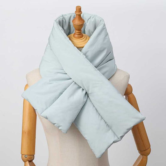 輕盈保暖時尚冬季羽絨圍巾雙條版印logo圖案訂制 (企業訂制)