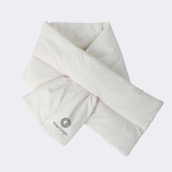 輕盈保暖時尚冬季羽絨圍巾雙條版印logo圖案訂制 (企業訂制)