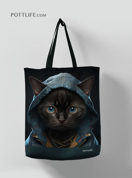 寵物圖案本地設計文化現貨Fashion Cat潮流貓舒適斜紋綿布袋 (現貨發售)
