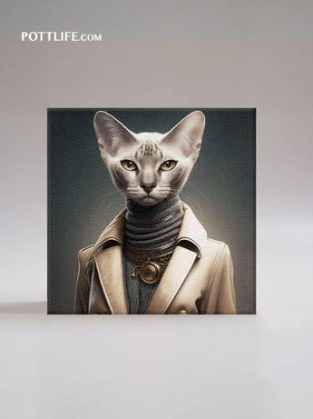 寵物潮流文化本地設計文化現貨Fashion Cat潮流貓系列油畫 | 無框油畫布 (現貨)