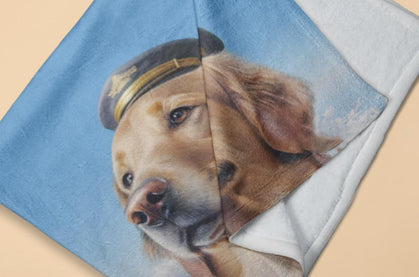 寵物潮流文化本地設計寵物圖案毛毯現貨衝上雲霄金毛尋回犬系列: 寵物絨毛毯(春天/冷氣被，現貨發售)